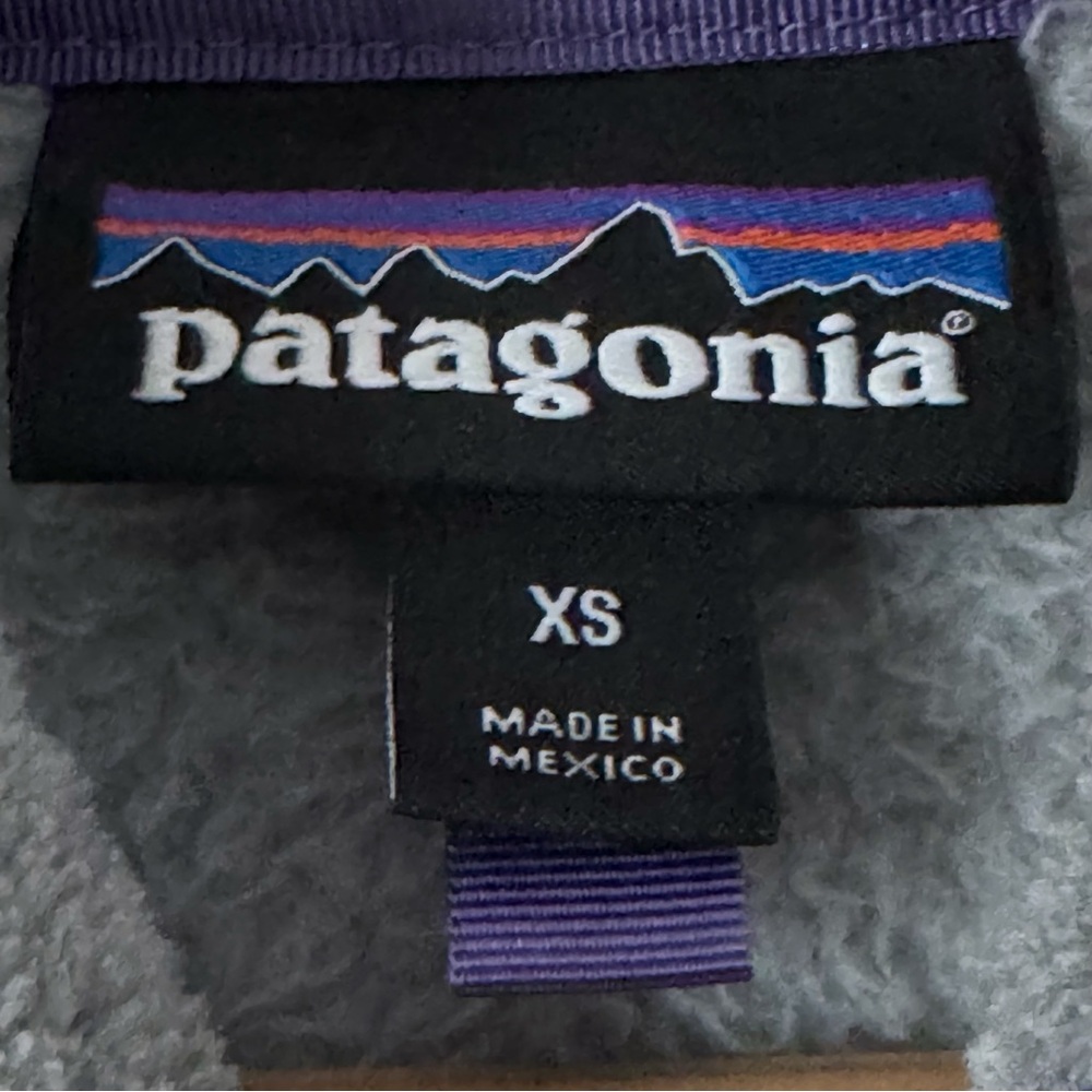 Patagonia Re-Tool Snap T Fleece Pullover Womens XS Gray Purple Sweater Pocket - Picture 3 of 15